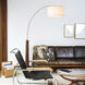 Taper 92 inch 14.00 watt Walnut and Weathered Brass Arc Floor Lamp Portable Light