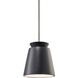 Radiance Collection 1 Light 8 inch Carbon Matte Black with Polished Chrome Pendant Ceiling Light