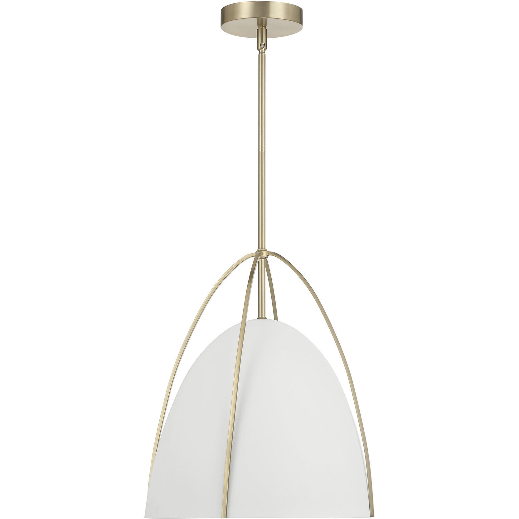 Pomelle 1 Light 13.75 inch Matte White and Modern Gold Pendant Ceiling Light in Matte White/Modern Gold
