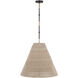 Thomas O'Brien Goodman 2 Light 24 inch Bronze and Hand-Rubbed Antique Brass Hanging Shade Ceiling Light, Large