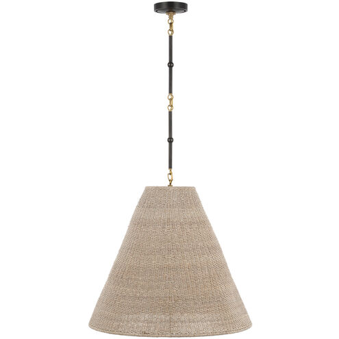 Thomas O'Brien Goodman 2 Light 24 inch Bronze and Hand-Rubbed Antique Brass Hanging Shade Ceiling Light, Large