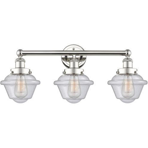 Oxford 3 Light 24.5 inch Polished Nickel and Seedy Bath Vanity Light Wall Light