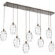 Ellisse 9 Light Flat Bronze Linear Pendant Ceiling Light in Ellisse Clear, Multi-Port