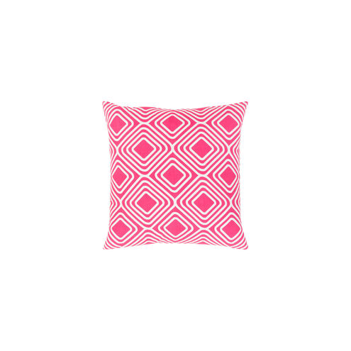 Miranda 22 X 22 inch Bright Pink and White Throw Pillow