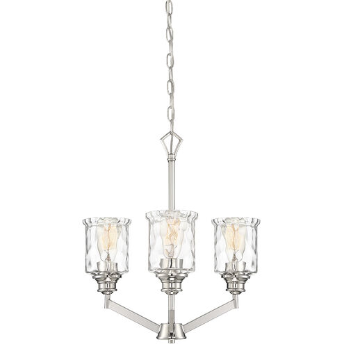 Drake 3 Light 19 inch Polished Nickel Chandelier Ceiling Light