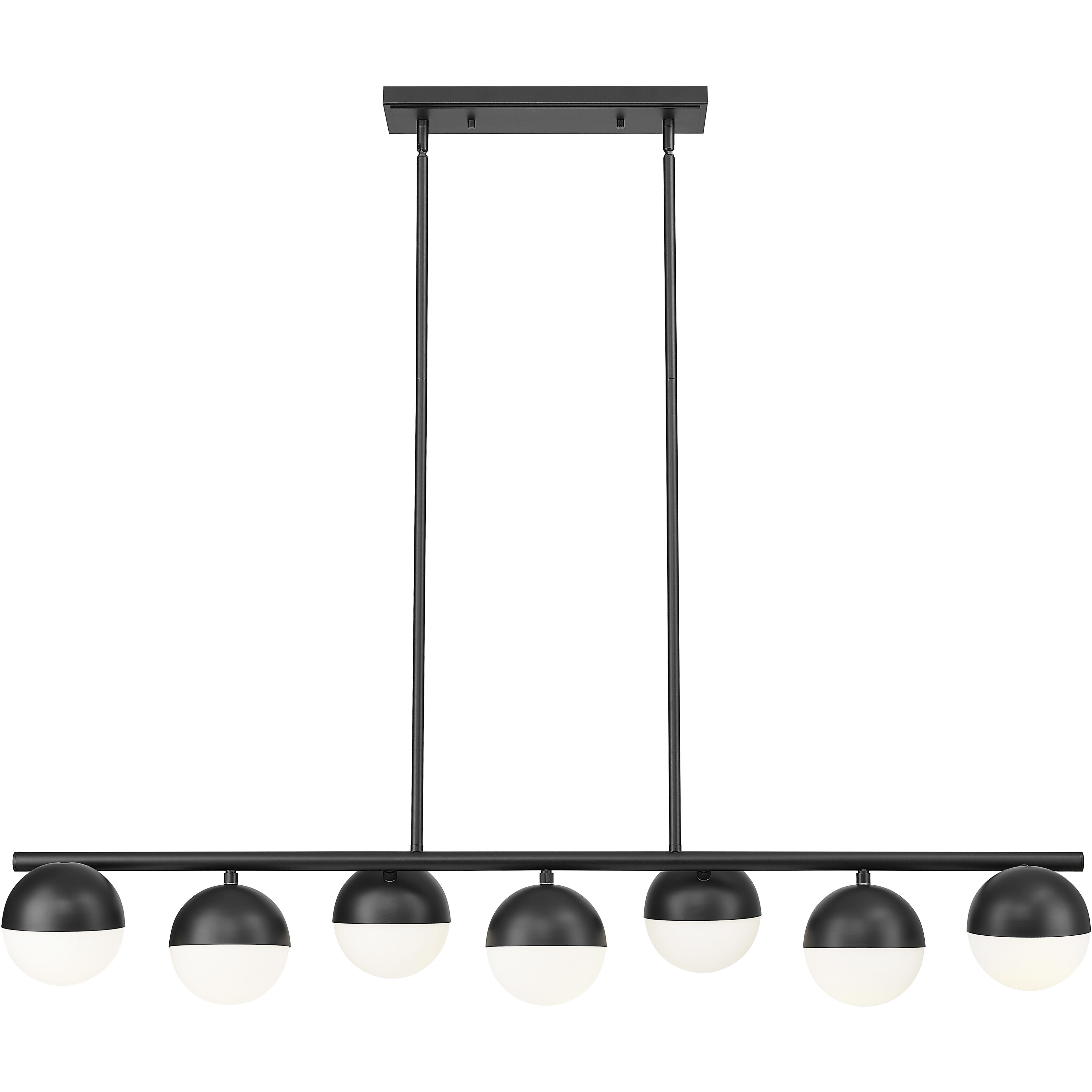 Realm Sphere Linear Chandelier Ceiling Light in Matte Black