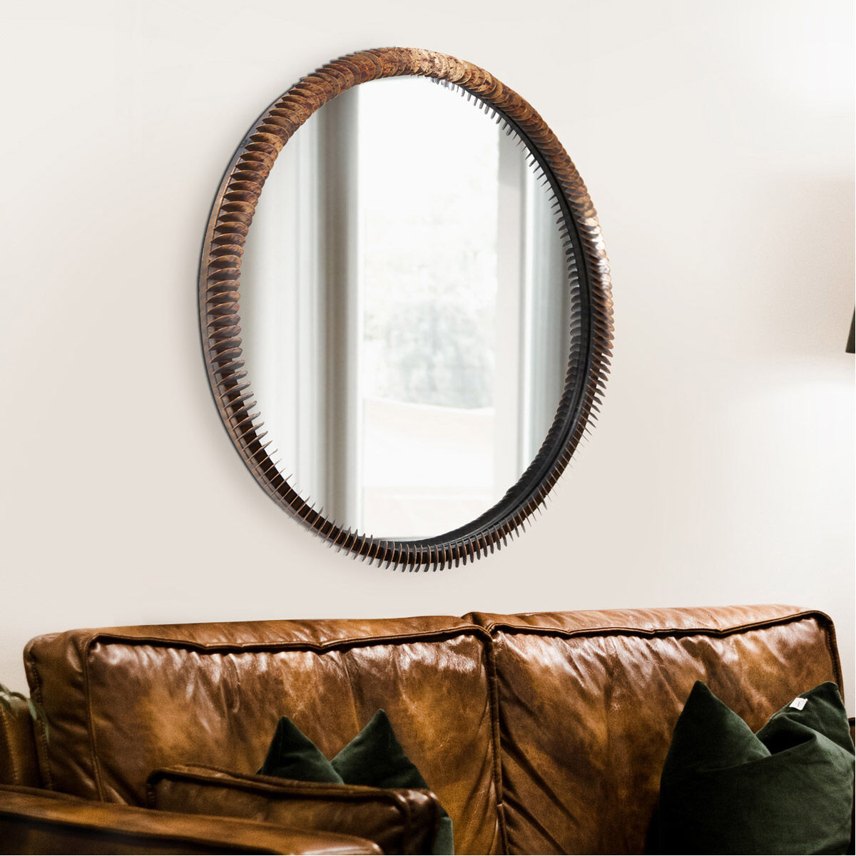 Coined 34 X 34 inch Acid Treated Wall Mirror