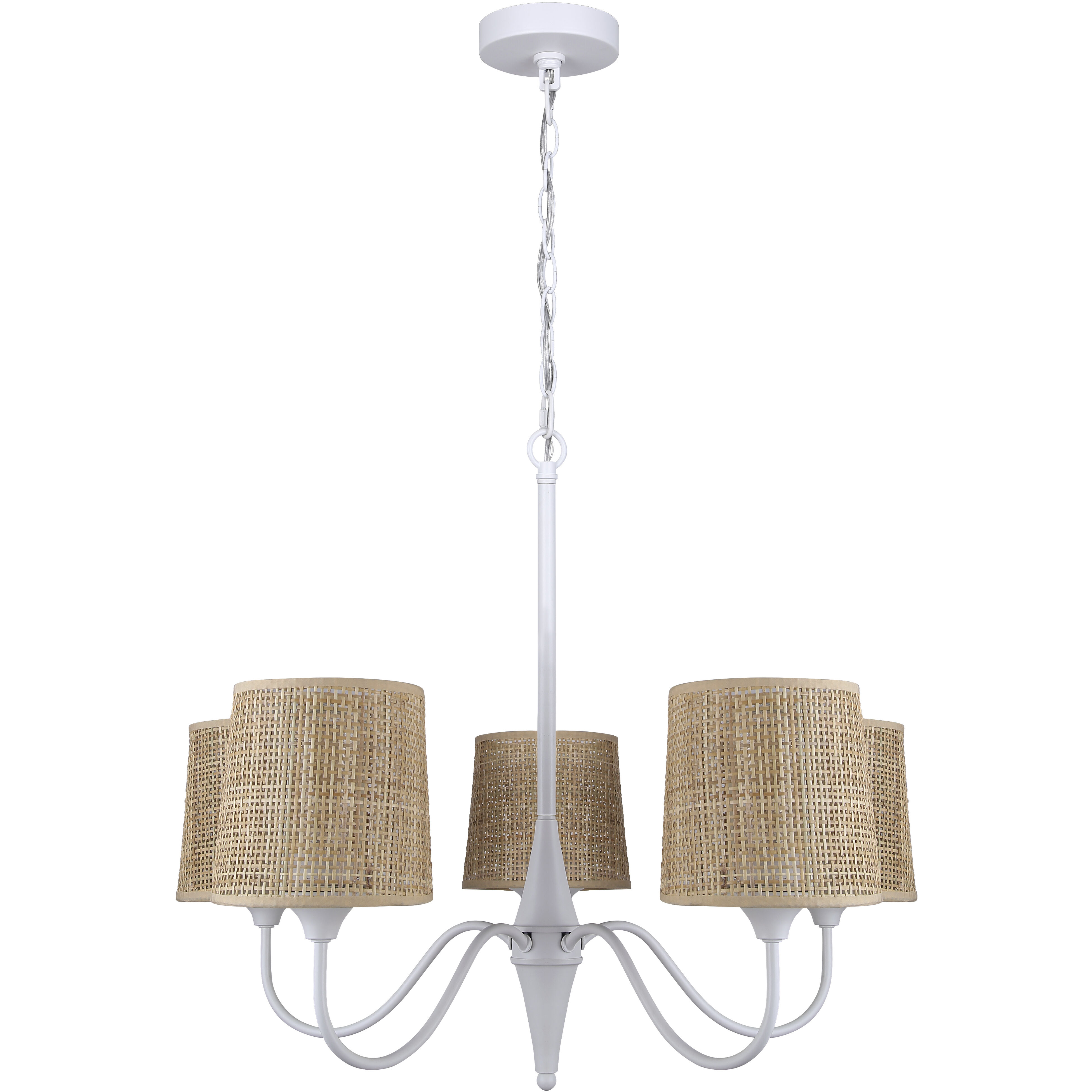 Daisey 5 Light 27 inch White Chandelier Ceiling Light