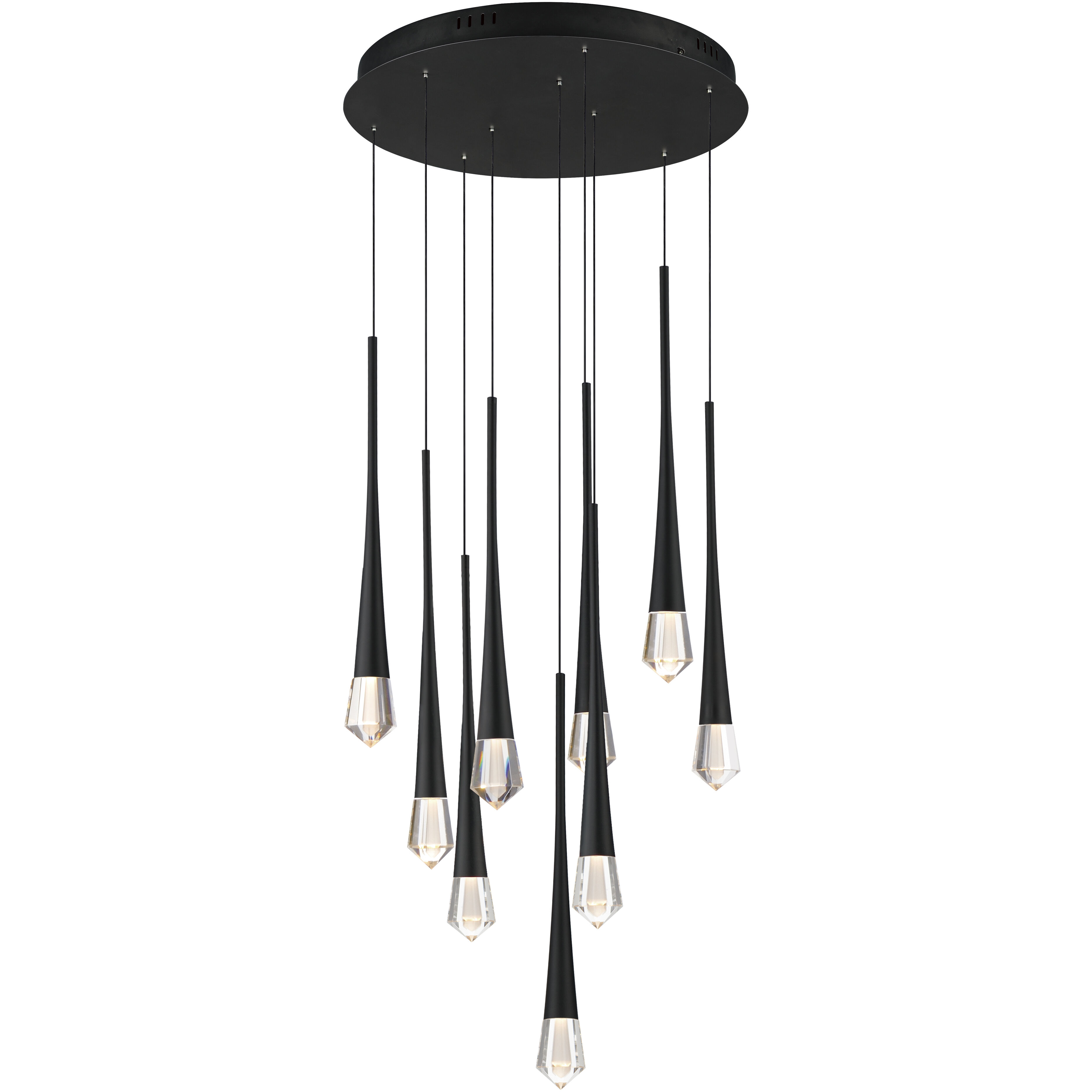 Pierce LED 19 inch Black Multi-Light Pendant Ceiling Light