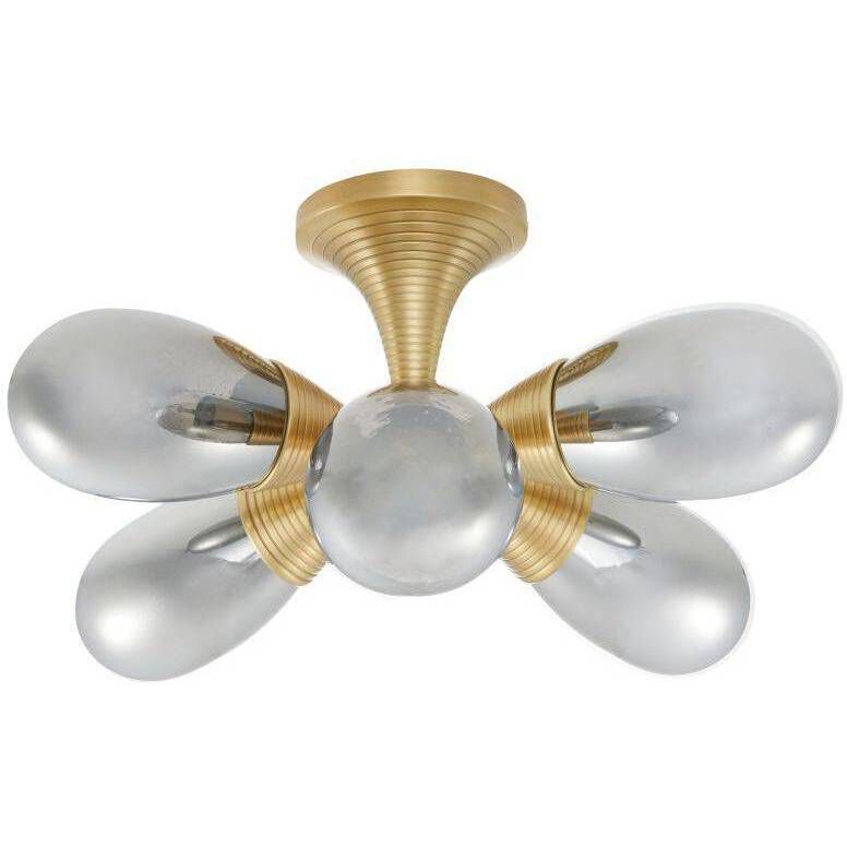 Giselle 6 Light 24 inch Antique Brass Flush Mount Ceiling Light