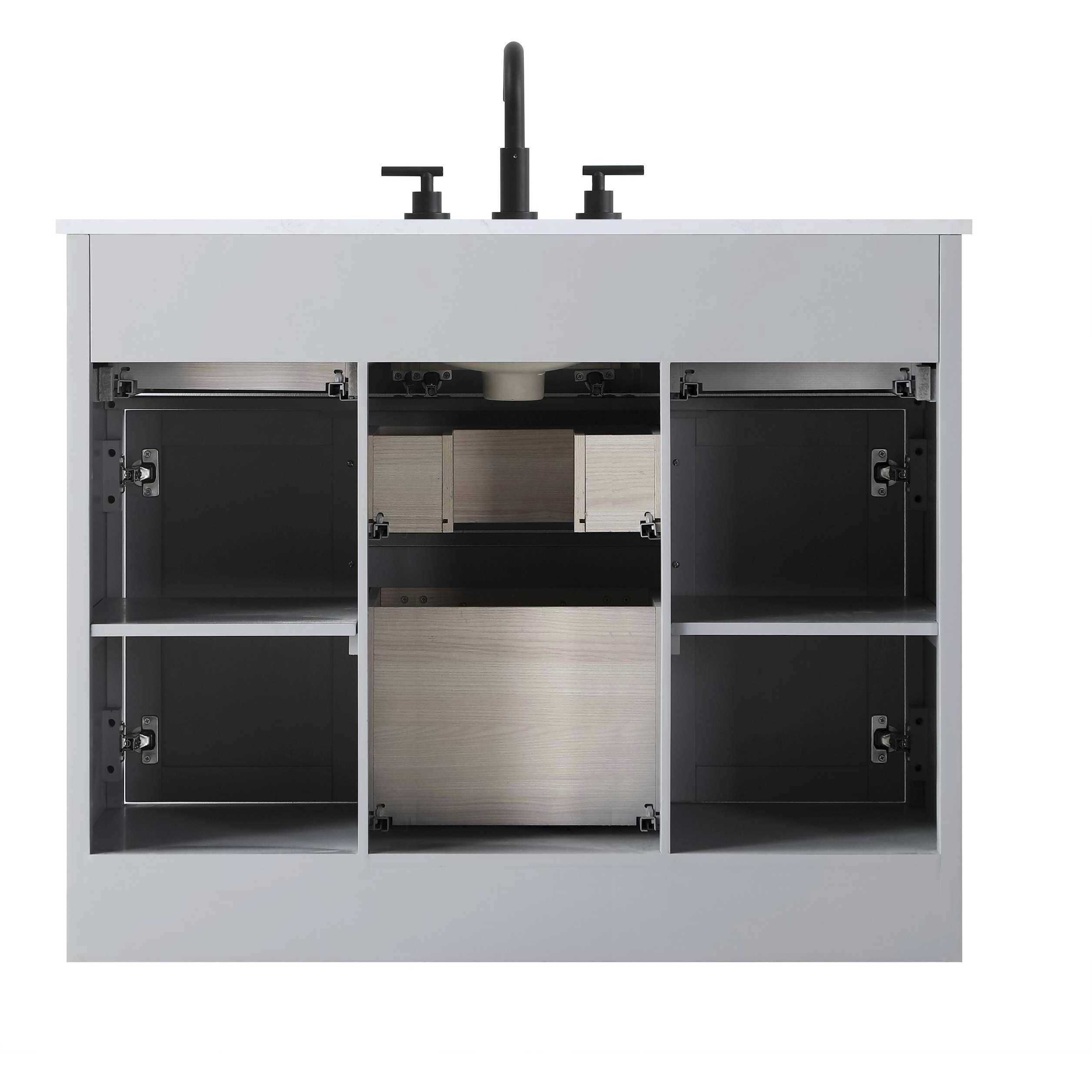 Alden 42 X 35 inch Grey Bathroom Vanity Cabinet