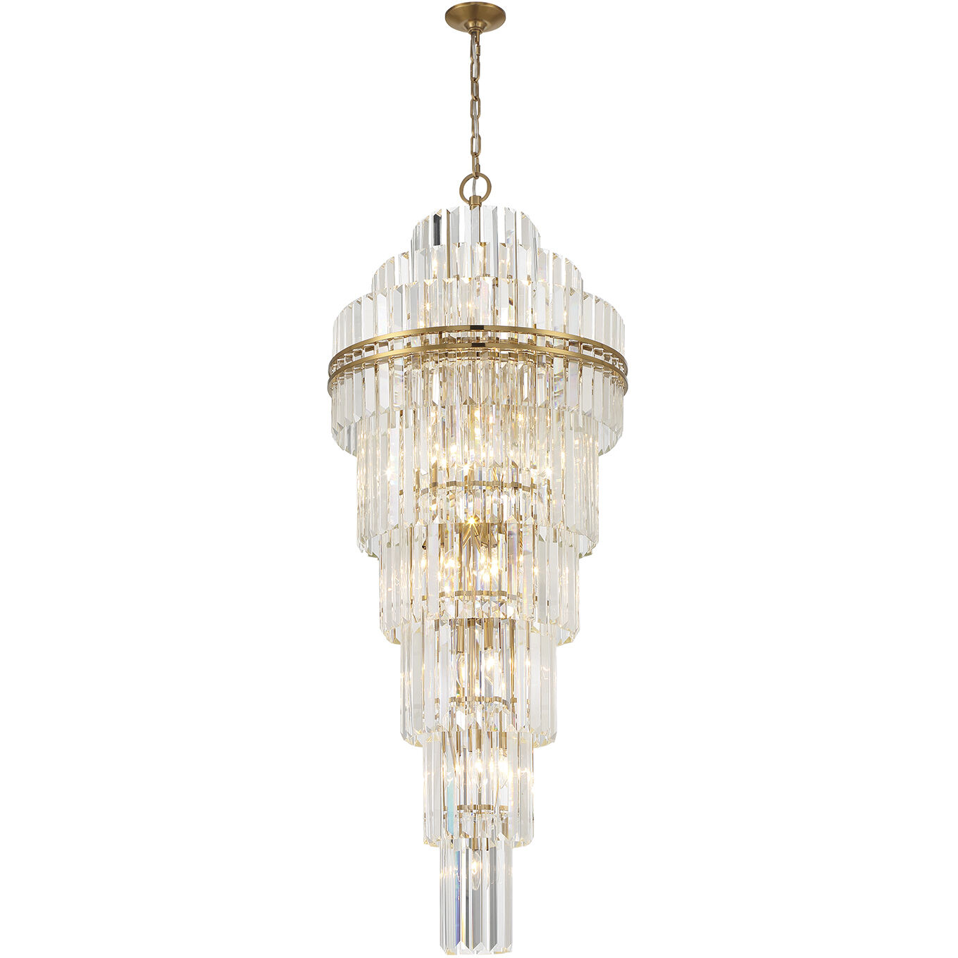 Hayes 31 Light 24 inch Aged Brass Chandelier Ceiling Light