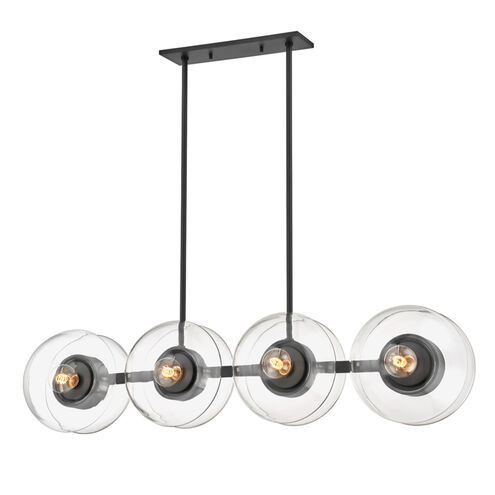 Kert 8 Light 50.25 inch Black Brass Island Light Ceiling Light