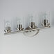 Corona 4 Light 26.25 inch Satin Nickel Bath Vanity Wall Light in Clear