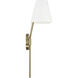 Cami 2 Light 12.5 inch Aged Brass and White Sconce Wall Light