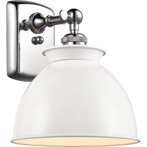 Ballston Adirondack LED 8 inch Black Antique Brass Sconce Wall Light in Glossy White, Ballston