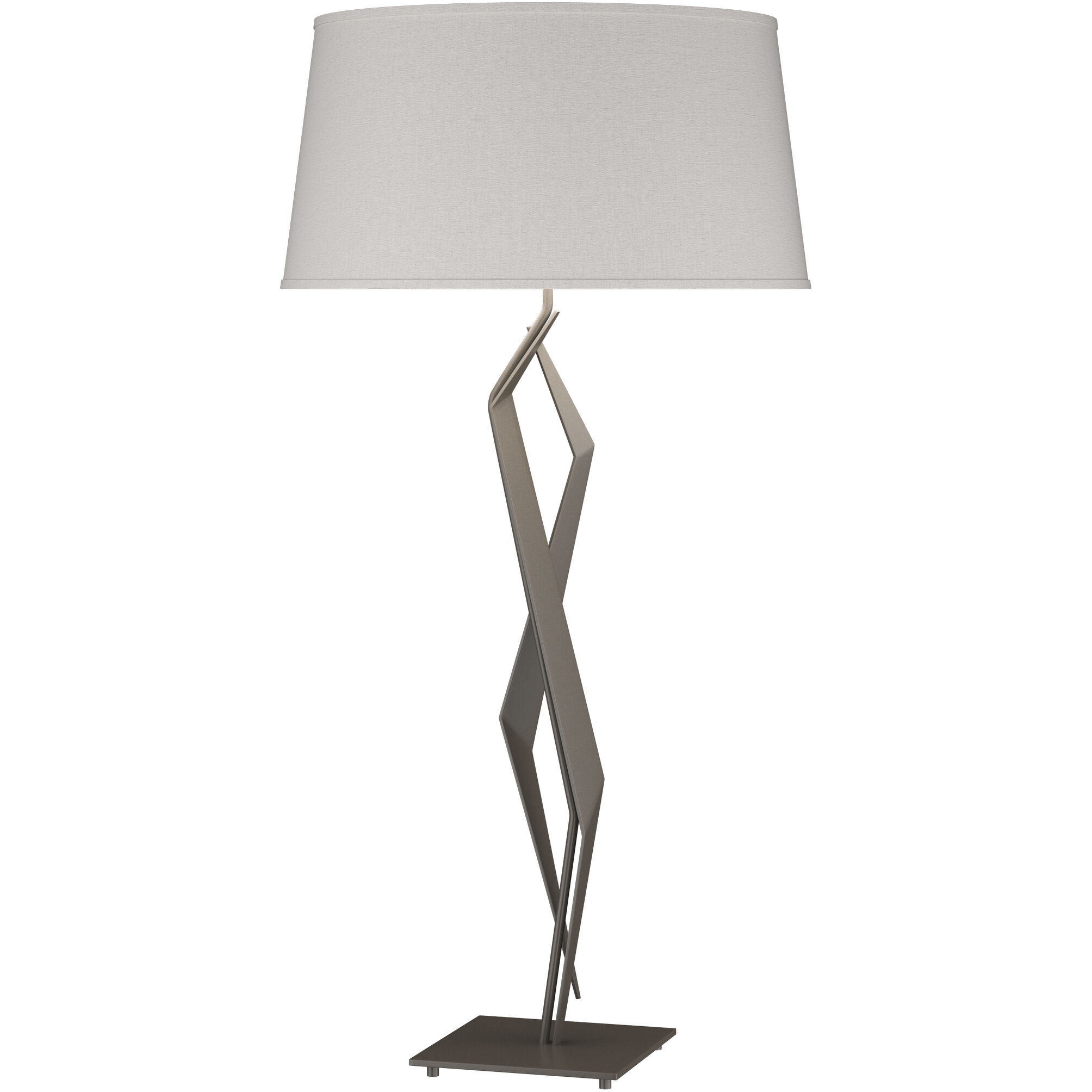 Facet 33.7 inch 100 watt Dark Smoke Table Lamp Portable Light in Flax