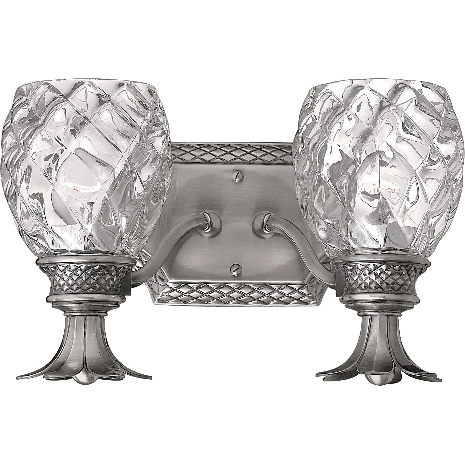 Plantation 2 Light 13 inch Polished Antique Nickel Vanity Light Wall Light