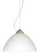 Tessa 1 Light Satin Nickel Pendant Ceiling Light in Incandescent, White Glass