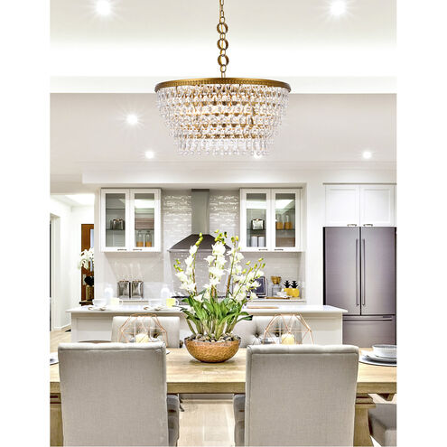 Nordic 6 Light 28 inch Brass Chandelier Ceiling Light