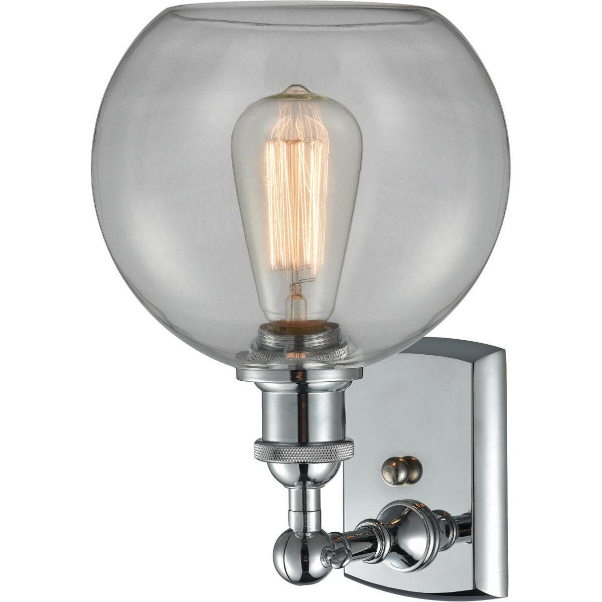 Ballston Athens LED 8 inch Polished Chrome Sconce Wall Light in Clear Glass, Ballston
