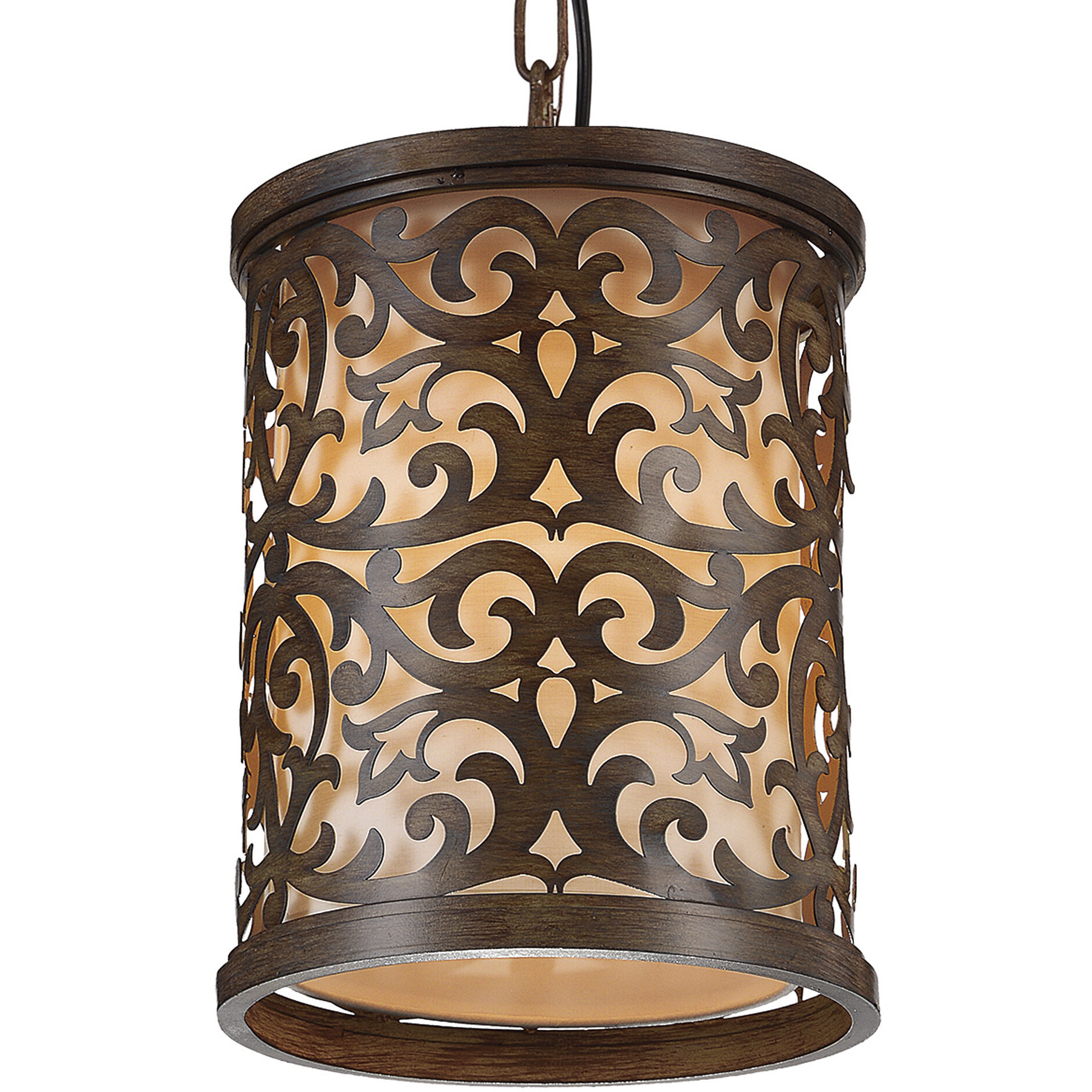 Nicole 1 Light 9 inch Brushed Chocolate Drum Shade Mini Pendant Ceiling Light