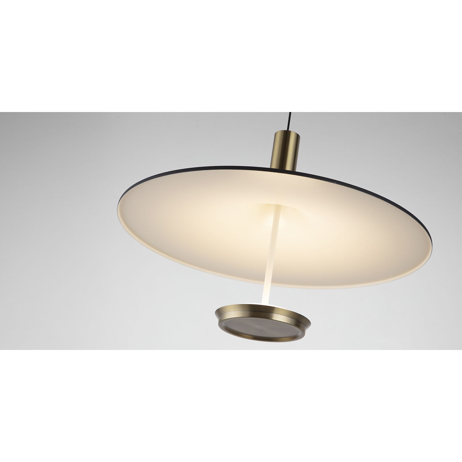 PageOne PP121606 AB OBB Ballet LED 16 inch Antique Brass and Onyx Black Pendant Ceiling Light