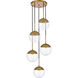 Eclipse 5 Light 18 inch Brass Pendant Ceiling Light