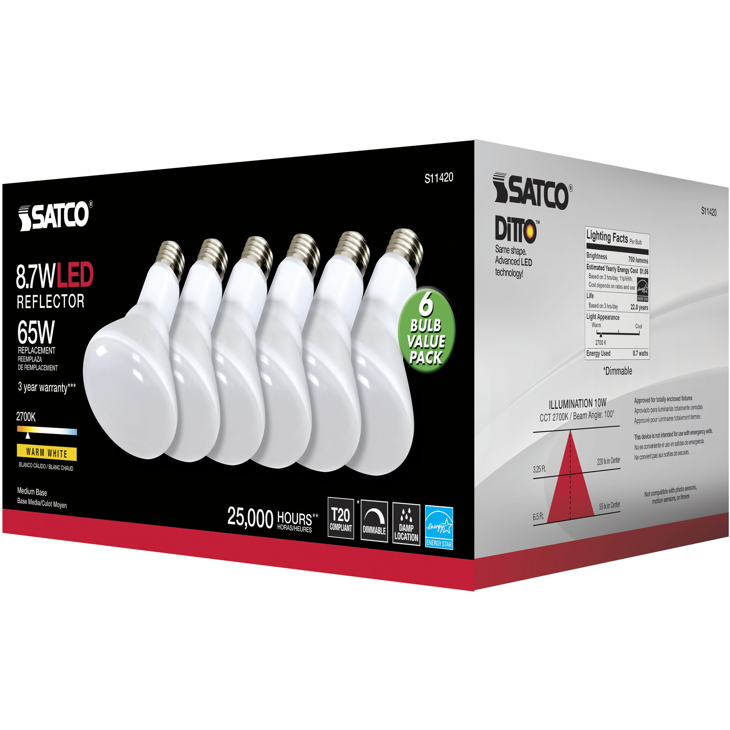 Lumos LED BR30 Medium Medium 8.7 watt 120V 2700K Bulb