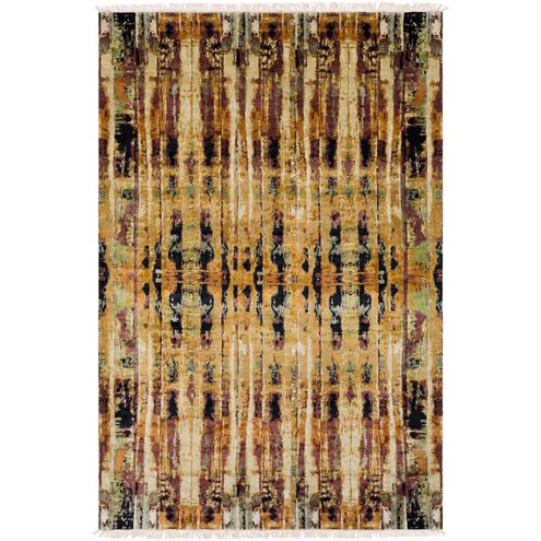 Govandi 108 X 72 inch Brown and Orange Area Rug, Silk