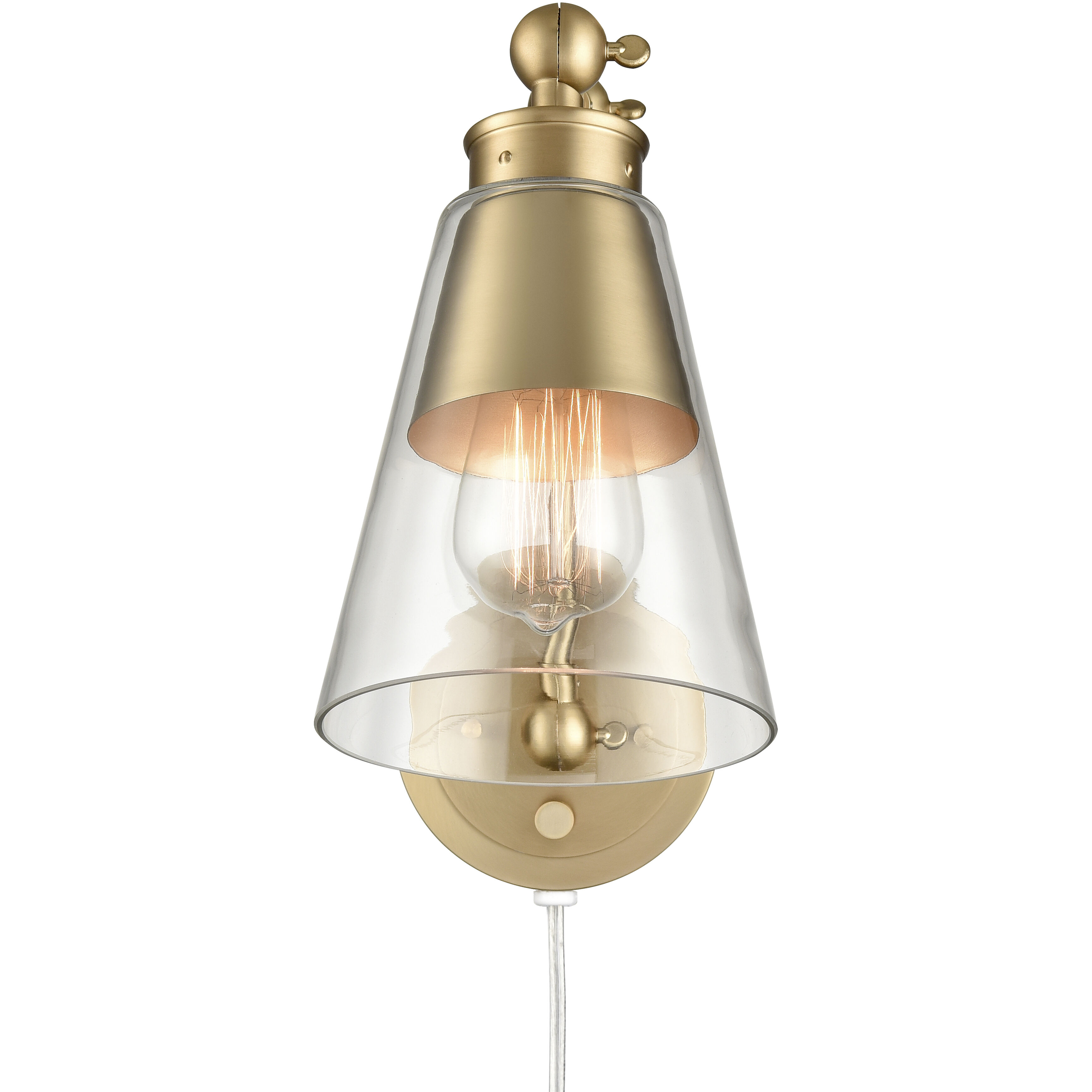 Albany 16.25 inch 60 watt Brushed Gold Hinged Swingarm Sconce Wall Light