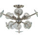 Apogee 5 Light 20 inch Polished Brass Semi-Flush Mount Ceiling Light