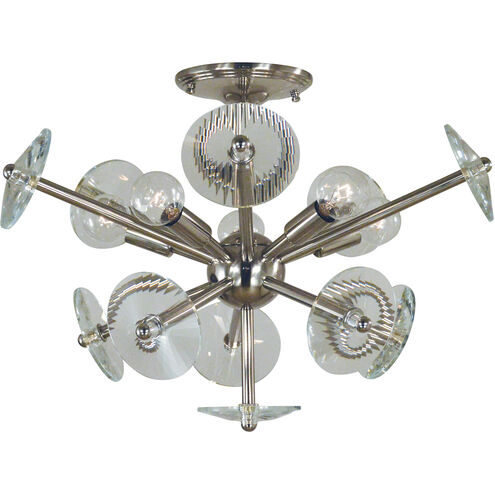 Apogee 5 Light 20 inch Polished Brass Semi-Flush Mount Ceiling Light