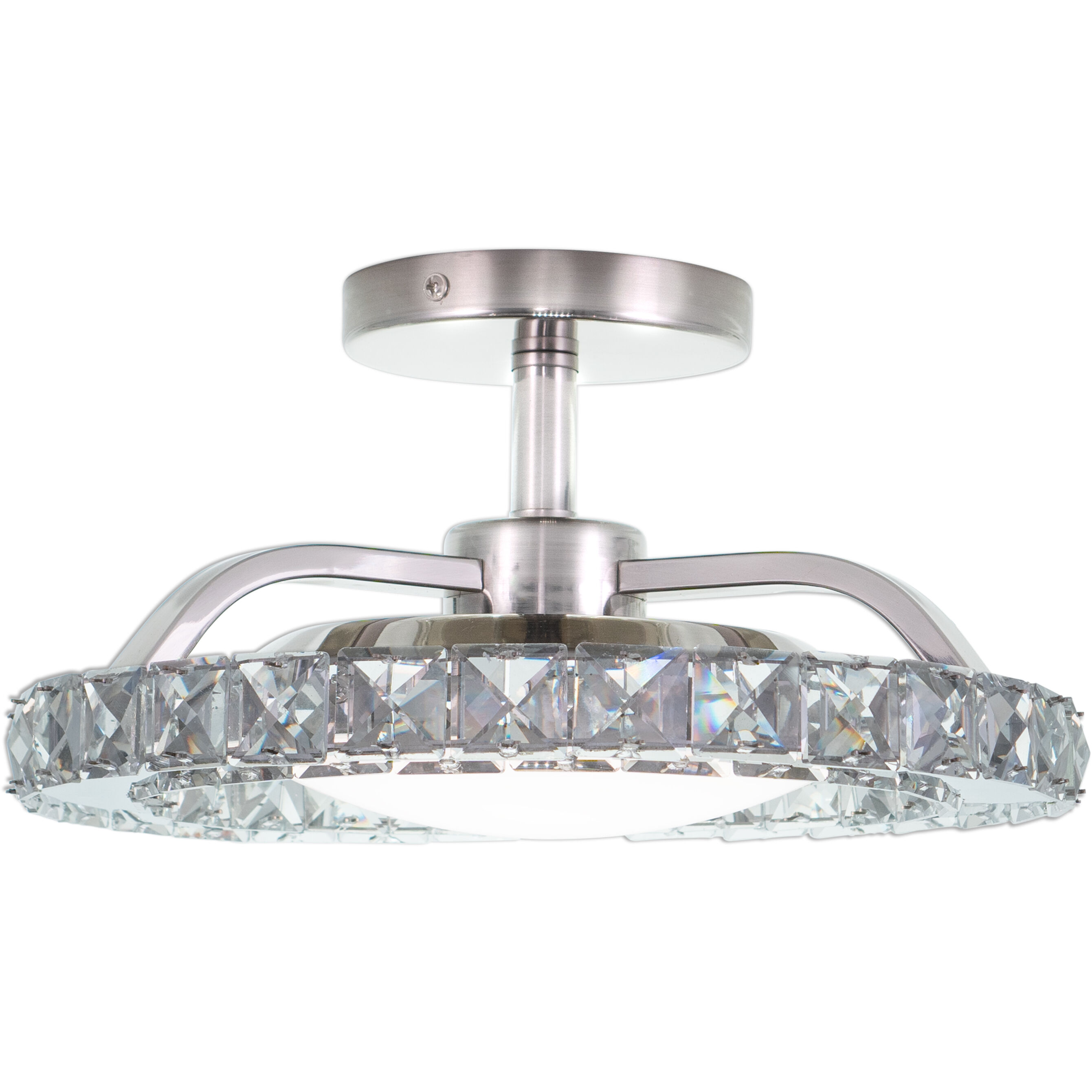 Clara LED 12.25 inch Brushed Nickel Semi-Flush Mount Ceiling Light