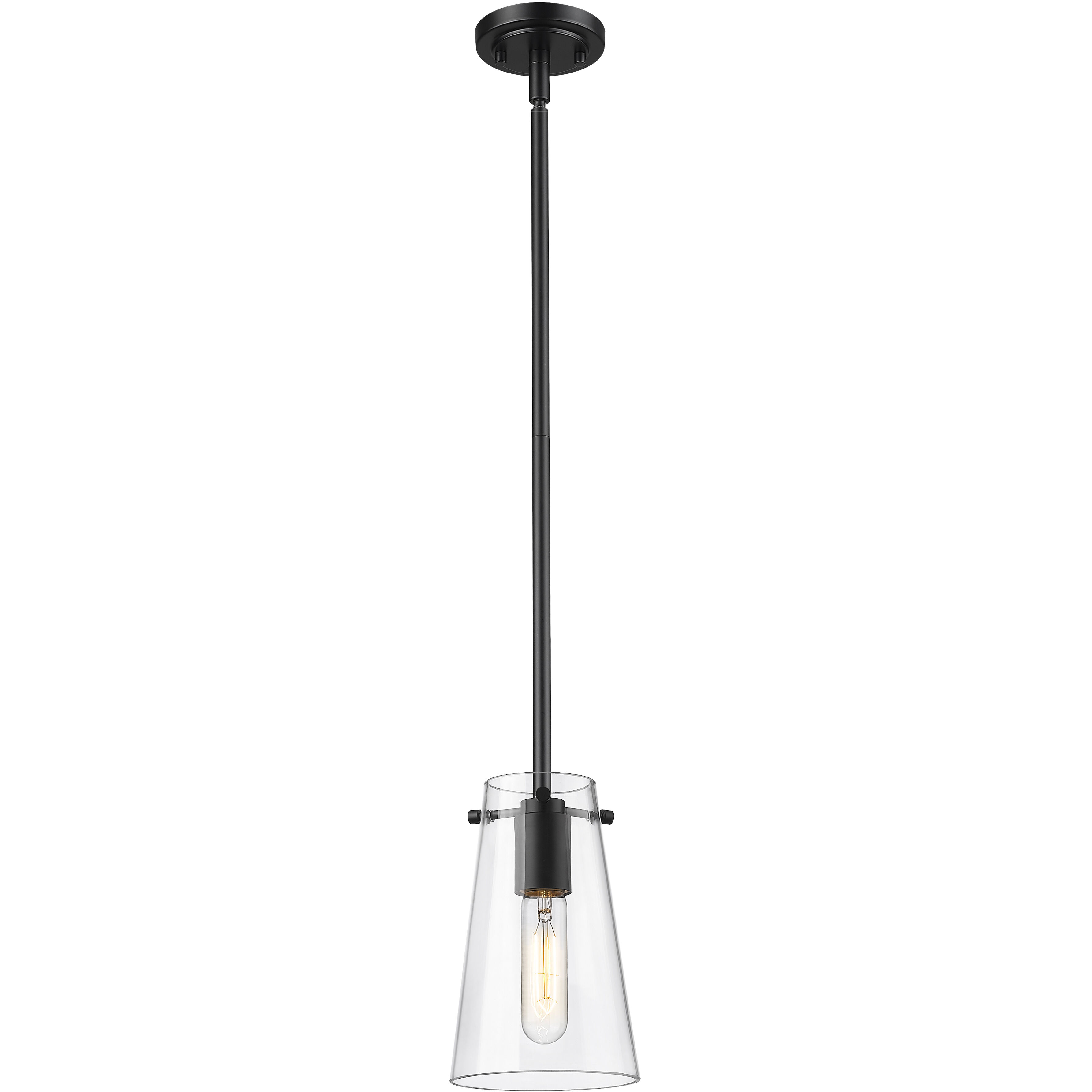 Kira 1 Light 5 inch Matte Black Pendant Ceiling Light
