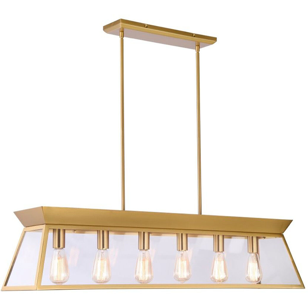 Lucian Island Light Ceiling Light in Brushed Brass