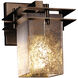 Fusion 1 Light 6.5 inch Dark Bronze Wall Sconce Wall Light in Square with Flat Rim, Incandescent, Mercury Fusion