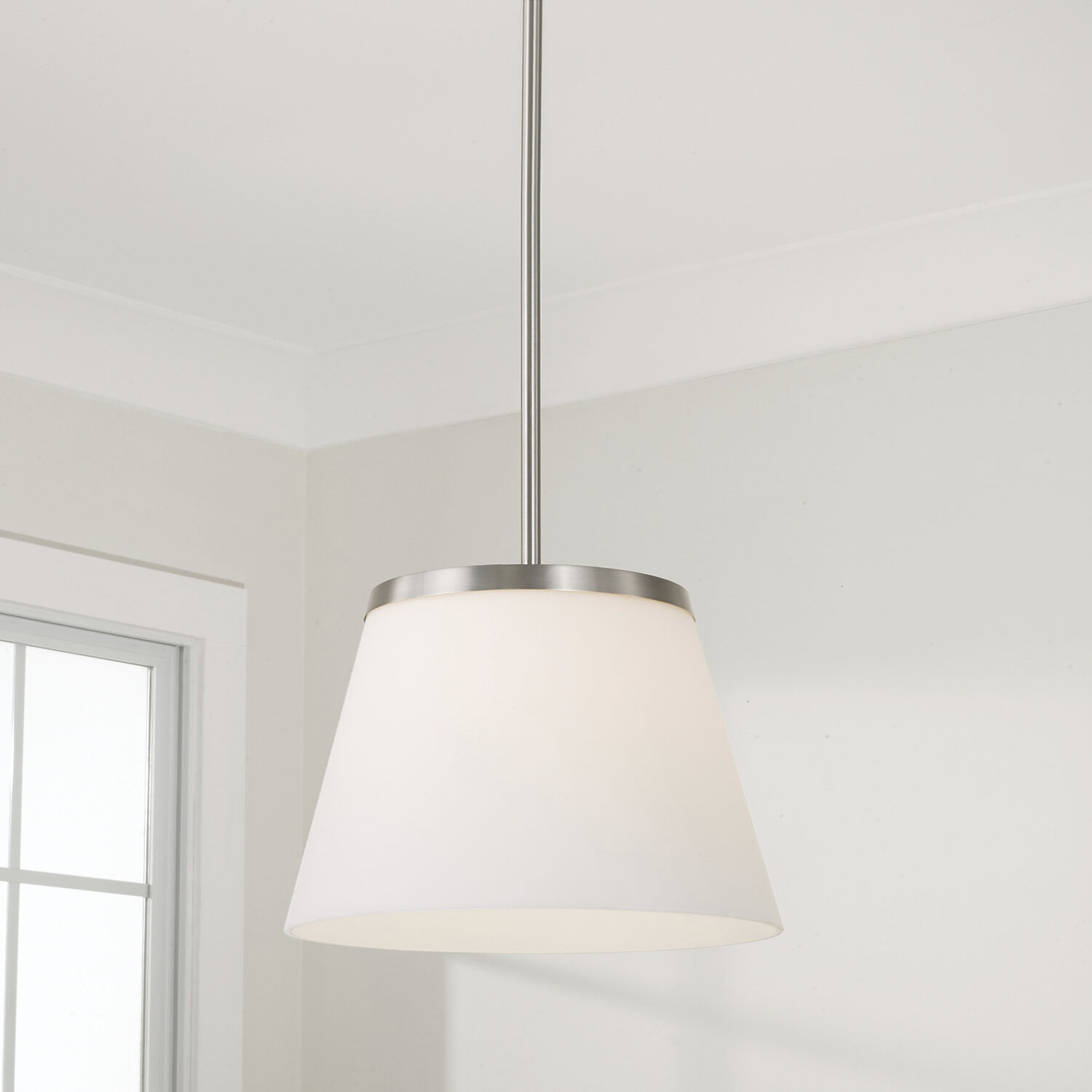 Drake 1 Light 13.25 inch Brushed Nickel Pendant Ceiling Light