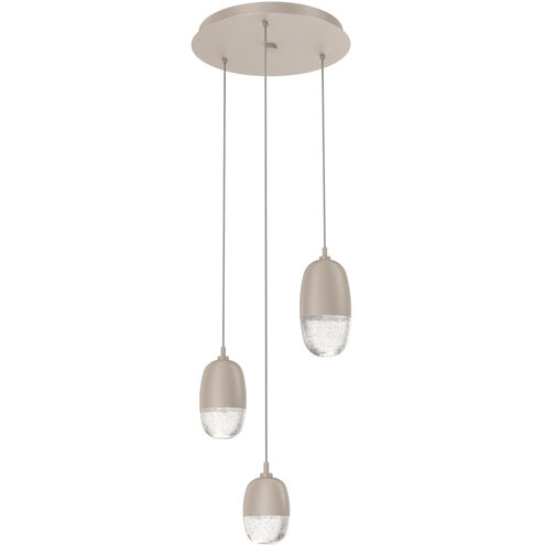 Pebble LED Beige Silver Chandelier Ceiling Light, Multi-Port