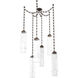 Ledgestone LED 13.5 inch Flat Bronze Swag Multi-Pendant Ceiling Light in 3000K LED, Rectangular Chain