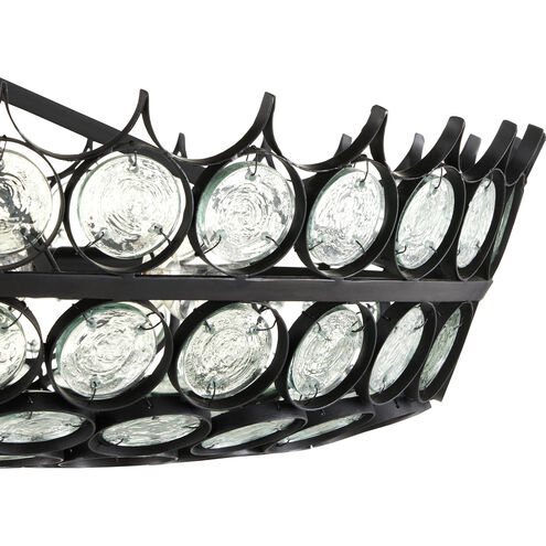 Augustus 6 Light 25.75 inch Satin Black and Clear Chandelier Ceiling Light, Small, Bunny Williams Collection