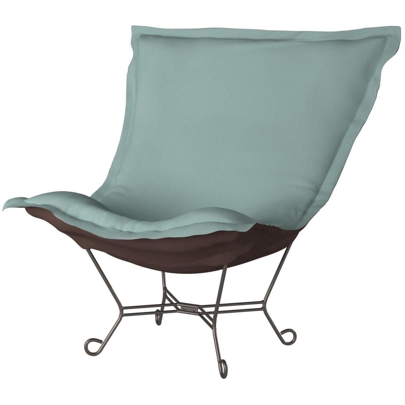 Puff Titanium Frame with Sterling Breeze Scroll Chair with Cover