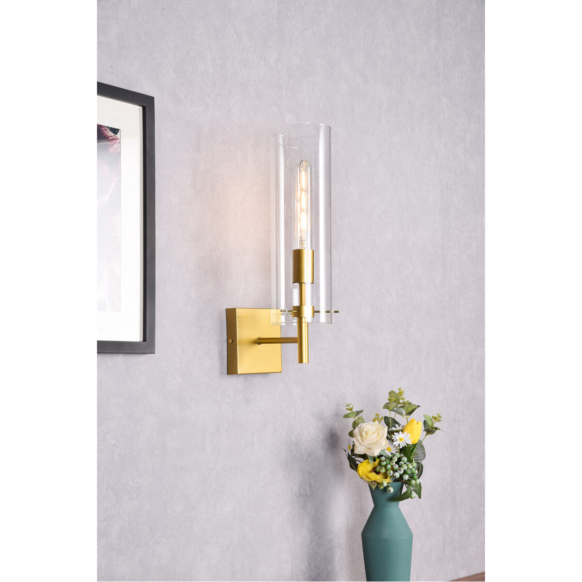 Savant 1 Light 7 inch Brass Bath Sconce Wall Light