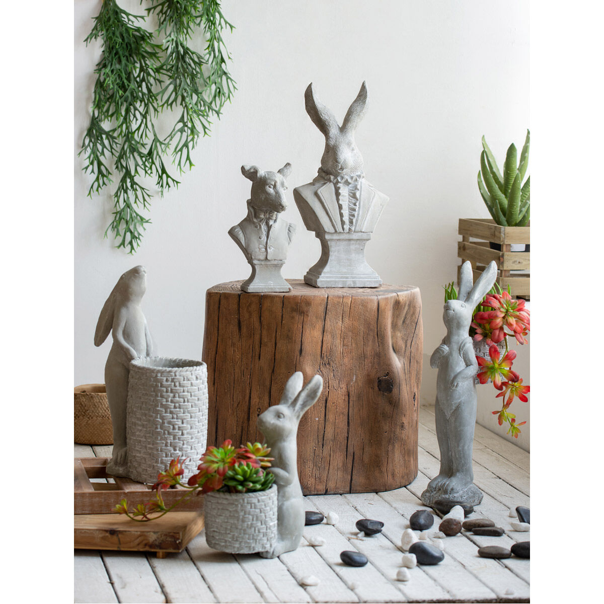 Garden Gray Outdoor Animal Figurines