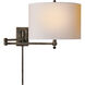 Thomas O'Brien Hudson 13.5 inch 60.00 watt Bronze Swing Arm Wall Light in Natural Paper