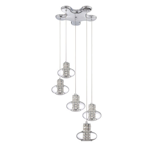 Aria 5 Light 19 inch Chrome Pendant Ceiling Light