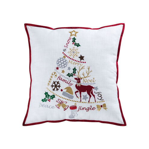 Holiday Tidings 20 X 5.5 inch Holiday Hues/White Pillow, Tree