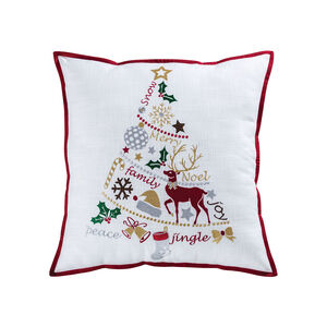 Holiday Tidings 20 X 6 inch Holiday Hues/White Pillow, Tree