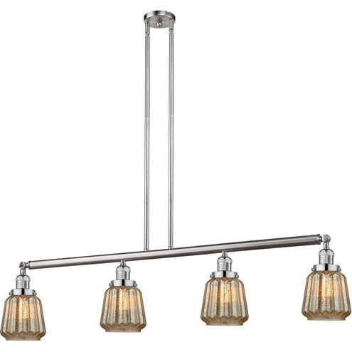 Franklin Restoration Chatham LED 50.88 inch Brushed Satin Nickel Island Light Ceiling Light in Mercury Glass, Franklin Restoration
