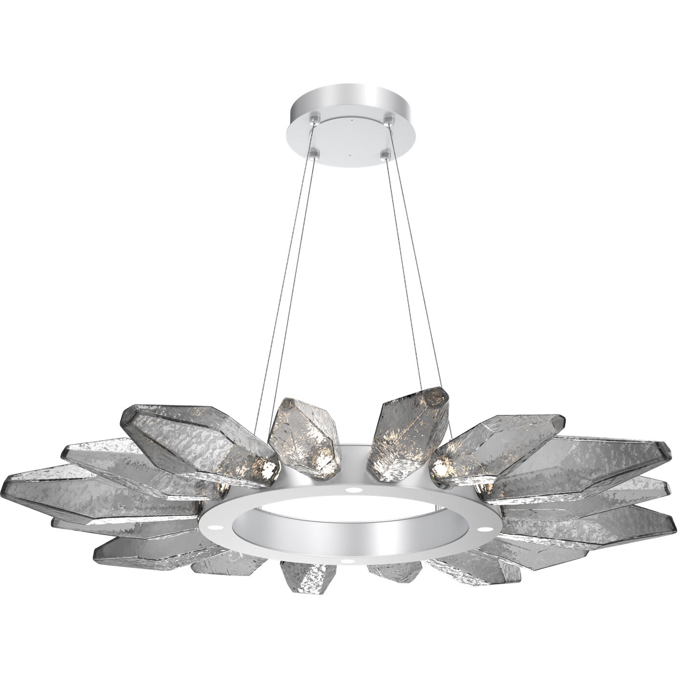 Rock Crystal LED 41.9 inch Classic Silver Chandelier Ceiling Light in Chilled Smoke, 2700K LED, Radial Ring